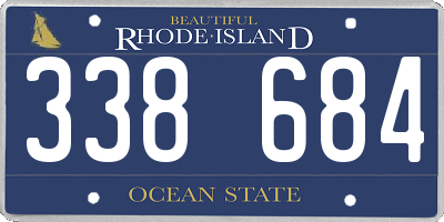RI license plate 338684