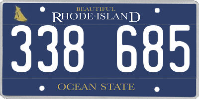 RI license plate 338685