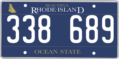 RI license plate 338689