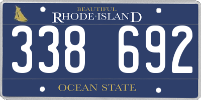 RI license plate 338692