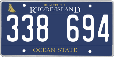 RI license plate 338694