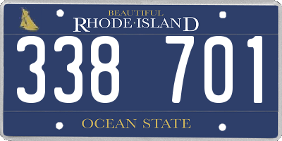 RI license plate 338701