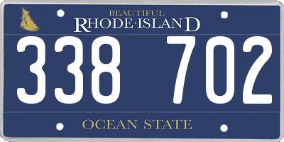 RI license plate 338702