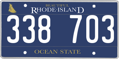 RI license plate 338703