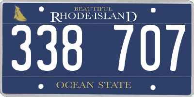 RI license plate 338707