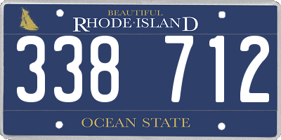 RI license plate 338712