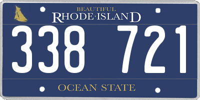 RI license plate 338721
