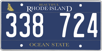 RI license plate 338724