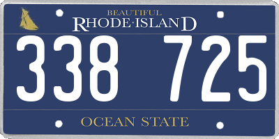 RI license plate 338725
