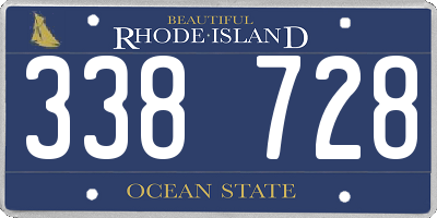 RI license plate 338728