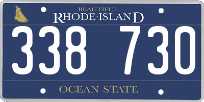 RI license plate 338730
