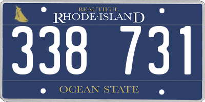 RI license plate 338731
