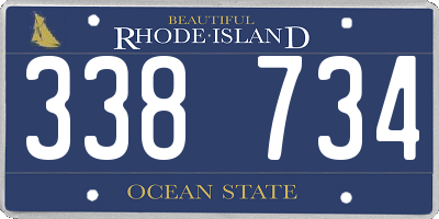 RI license plate 338734