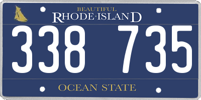 RI license plate 338735