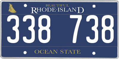 RI license plate 338738