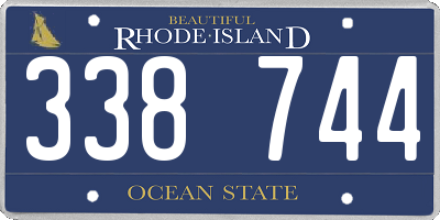 RI license plate 338744