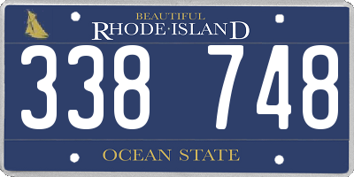 RI license plate 338748