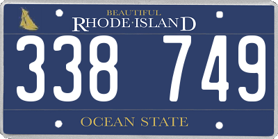 RI license plate 338749