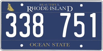 RI license plate 338751
