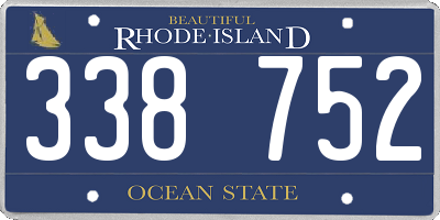 RI license plate 338752