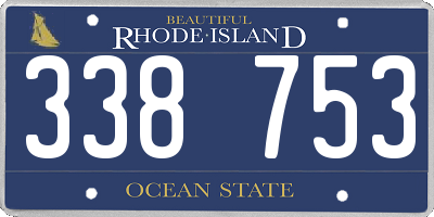 RI license plate 338753