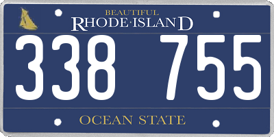 RI license plate 338755