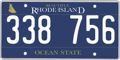RI license plate 338756