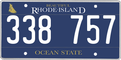 RI license plate 338757