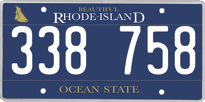 RI license plate 338758