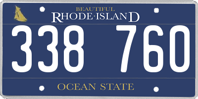 RI license plate 338760