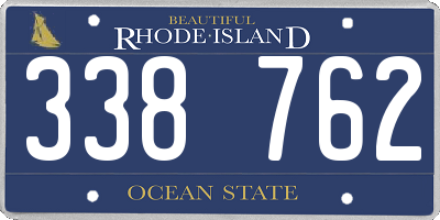 RI license plate 338762