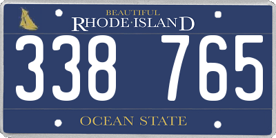 RI license plate 338765