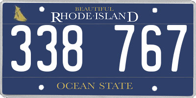 RI license plate 338767