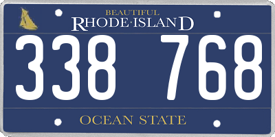 RI license plate 338768