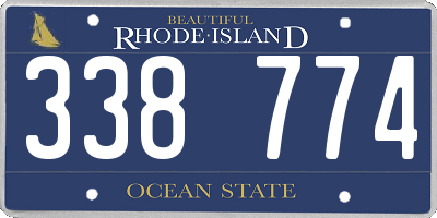 RI license plate 338774