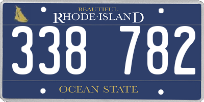 RI license plate 338782