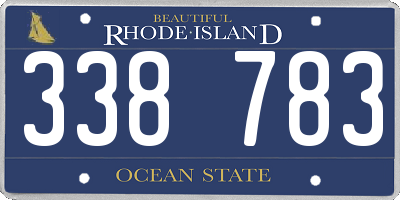 RI license plate 338783