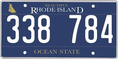 RI license plate 338784