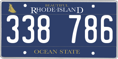 RI license plate 338786