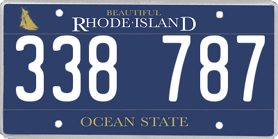 RI license plate 338787