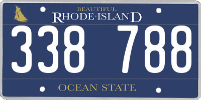 RI license plate 338788