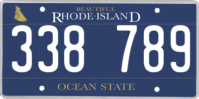RI license plate 338789