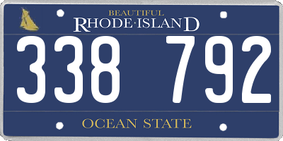RI license plate 338792