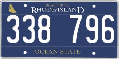 RI license plate 338796