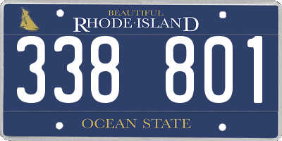 RI license plate 338801