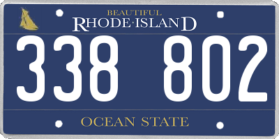 RI license plate 338802