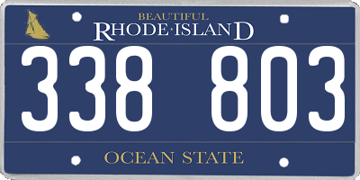 RI license plate 338803