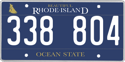RI license plate 338804