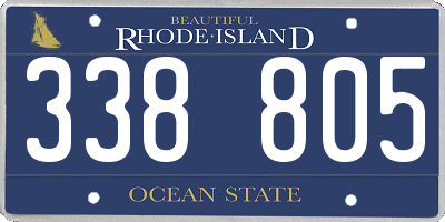 RI license plate 338805