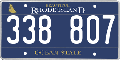 RI license plate 338807